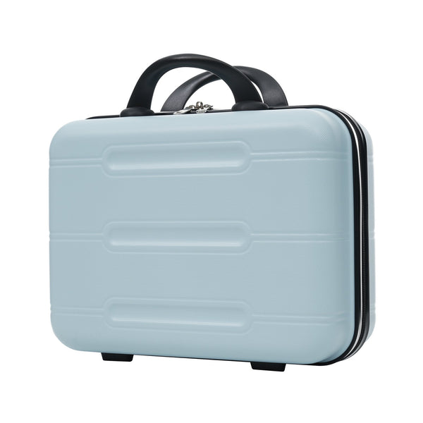 English Elm 6 Piece Hardshell Abs Travel Set with Spinner Wheels Combination Lock and Toiletry Bag Light Blue N732P391465N