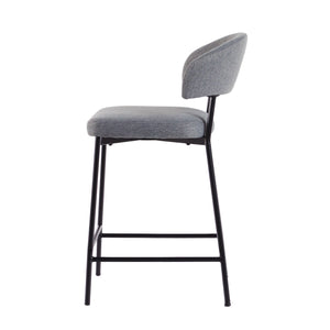 Modern Curved Back Counter Stool - Set of 2 Charcoal ALSD7DCL Walker Edison