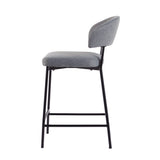 Modern Curved Back Counter Stool - Set of 2 Charcoal ALSD7DCL Walker Edison