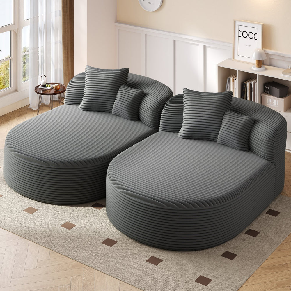 English Elm Swivel Barrel Accent Chair Chenille Tufted Round Club Seat for Living Room Lounge Gray N719S002370E