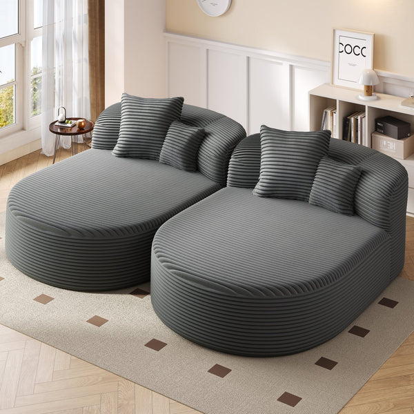English Elm Swivel Barrel Accent Chair Chenille Tufted Round Club Seat for Living Room Lounge Gray N719S002370E