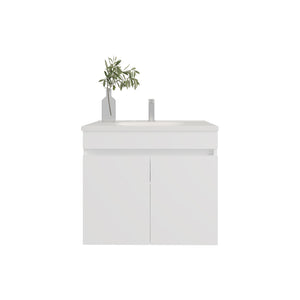 English Elm Colville Floating Wall Mount Vanity Cabinet Matte Finish Modern Bathroom Storage White B092P439906
