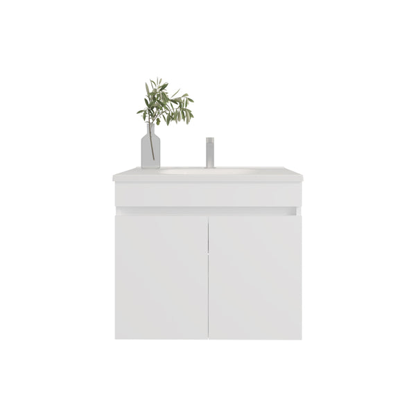 English Elm Colville Floating Wall Mount Vanity Cabinet Matte Finish Modern Bathroom Storage White B092P439906