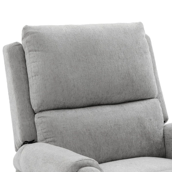 English Elm Manual Recliner Swivel Rocker Massage Chair Chenille Nursery and Living Room Seat Grey N763P347287E