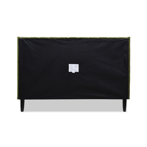English Elm Jennifer Taylor Home - Aspen Modern Platform Bed Set In Olive Green Velvet - Vertical Tufted Headboard, Queen Size Comfort B2719P238512