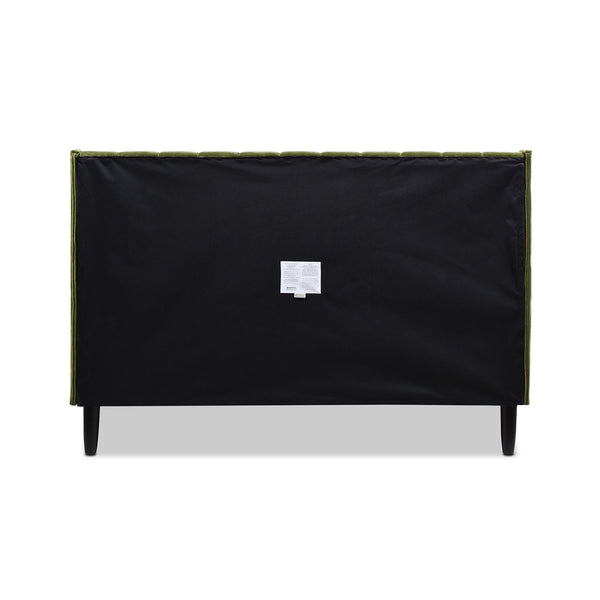 English Elm Jennifer Taylor Home - Aspen Modern Platform Bed Set In Olive Green Velvet - Vertical Tufted Headboard, Queen Size Comfort B2719P238512