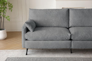 English Elm Deep 3-Seater Cloud Couch 80" Spacious Loveseat with Thick Cushions, Armrest Storage & Toss Pillows Grey W3191P278035