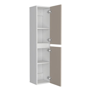 English Elm Nettleton Two Door Wall Cabinet White Finish Vertical Storage for Living Rooms B092P390613