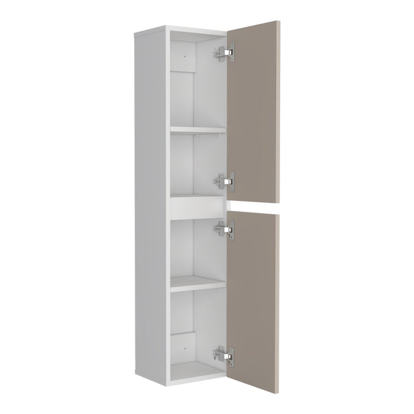 English Elm Nettleton Two Door Wall Cabinet White Finish Vertical Storage for Living Rooms B092P390613