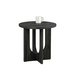 English Elm Contemporary 3-Piece Round Table Set: Stylish Coffee & End Tables With Cross-Arch Base In Gray Finish B2741P395102