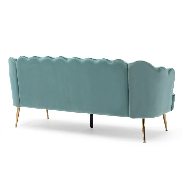 English Elm Christopher Knight Home® - 3 Seater Sofa In Luxurious Turquoise Velvet - Modern Glam Design With Gold Legs For Chic Living Spaces 70395.00ATURQ_70395.00BTURQ