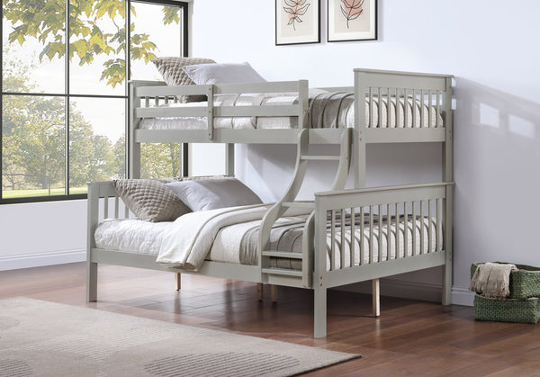 English Elm Marita Gray Twin/Full Bunk Bed - Durable Pine & MDF, 660 lb Capacity, Right Ladder, Easy Assemble B2726S00527