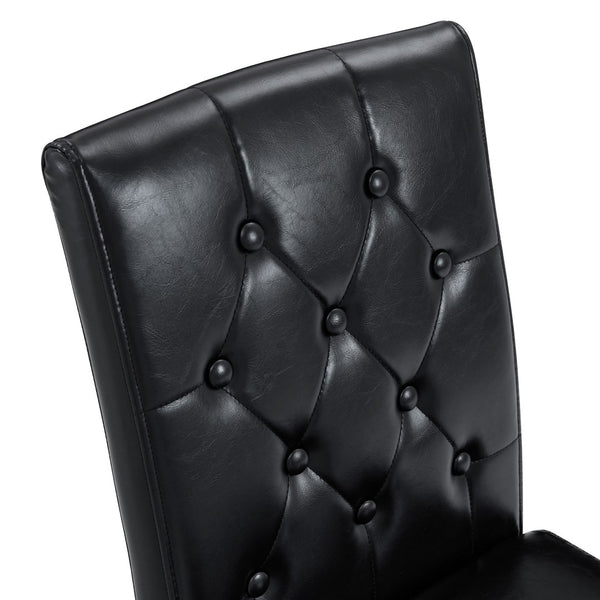 English Elm Table Set With 8 Ergonomic Pu Chairs & Walnut Grain Dining Table Featuring Under-Table Storage W1151S04288-GIGA