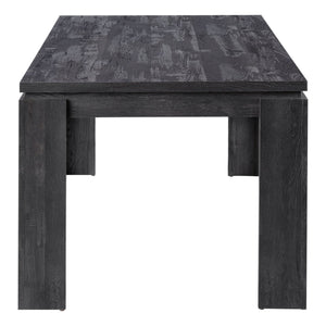 English Elm Dining 60" Rectangular Black Reclaimed Look Dining Table for 6 — Thick Block Legs, Modern MDF Finish B2710P286988