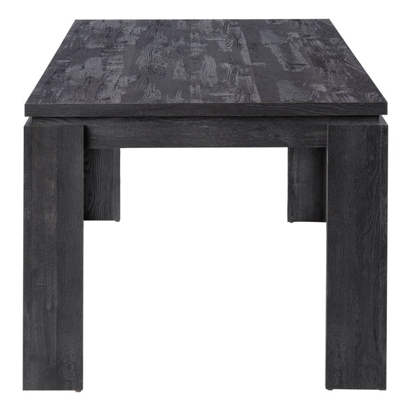 English Elm Dining 60" Rectangular Black Reclaimed Look Dining Table for 6 — Thick Block Legs, Modern MDF Finish B2710P286988