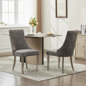 English Elm Rayon Upholstered Chenille Dining Chairs Set Of 2 With Silver Stainless Steel Legs For Elegant Comfort W1143P293316-GIGA