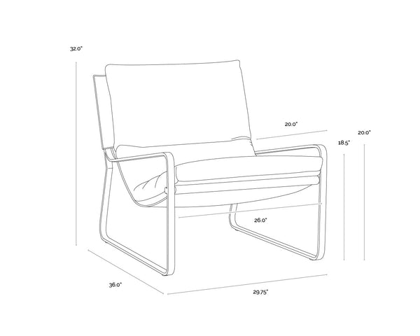 Sunpan Zancor Lounge Chair - Luxurious Leather Comfort with Unique Handcrafted Design for Stylish Relaxation Gunmetal / Tan Leather