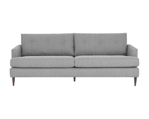 Sunpan Laurel Sofa - Sustainable Mid-Century Modern Design with Recycled Fabric and Walnut Wood Legs Liv Dove