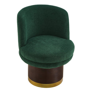 English Elm 360°swivel Chenille Barrel Chair Mid-century Round Seat for Living Room or Bedroom N763P331762F