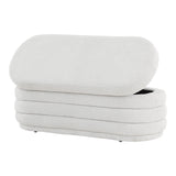 OSP Home Furnishings Clifford Storage Bench Parchment Sherpa