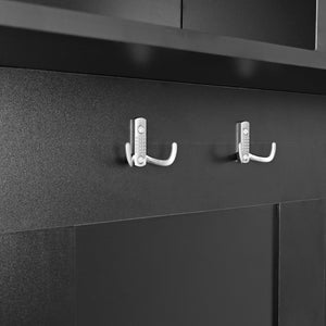 English Elm On-Trend Stylish Hall Tree With Sliding Doors, 6 Hooks, Cushion Bench & Smart Storage For Entryways N721P205787B-GIGA