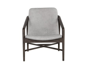 Sunpan CINELLI Lounge Chair - Mid-Century Inspired Design with Solid Oak Frame for Cozy Comfort and Style Grey 110539