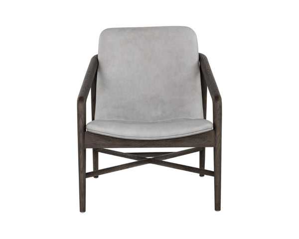 Sunpan CINELLI Lounge Chair - Mid-Century Inspired Design with Solid Oak Frame for Cozy Comfort and Style Grey 110539