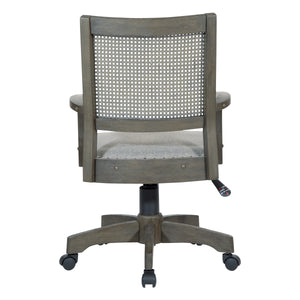 OSP Home Furnishings Dlx Cane Back Bankers Chair Antique Grey / Grey