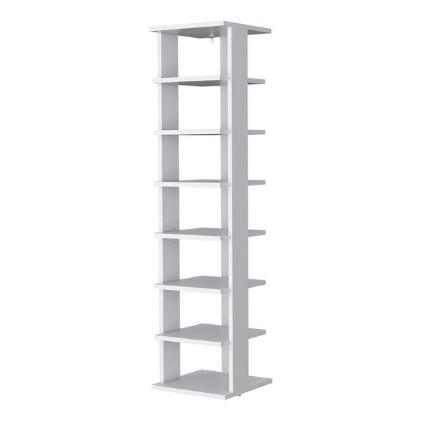English Elm White 7-Tier Tall Vertical Shoe Rack — Space-Saving 48.7" High White Shelving Unit for Entryway Organizing and Durable Wood-Frame Storage B062P373787