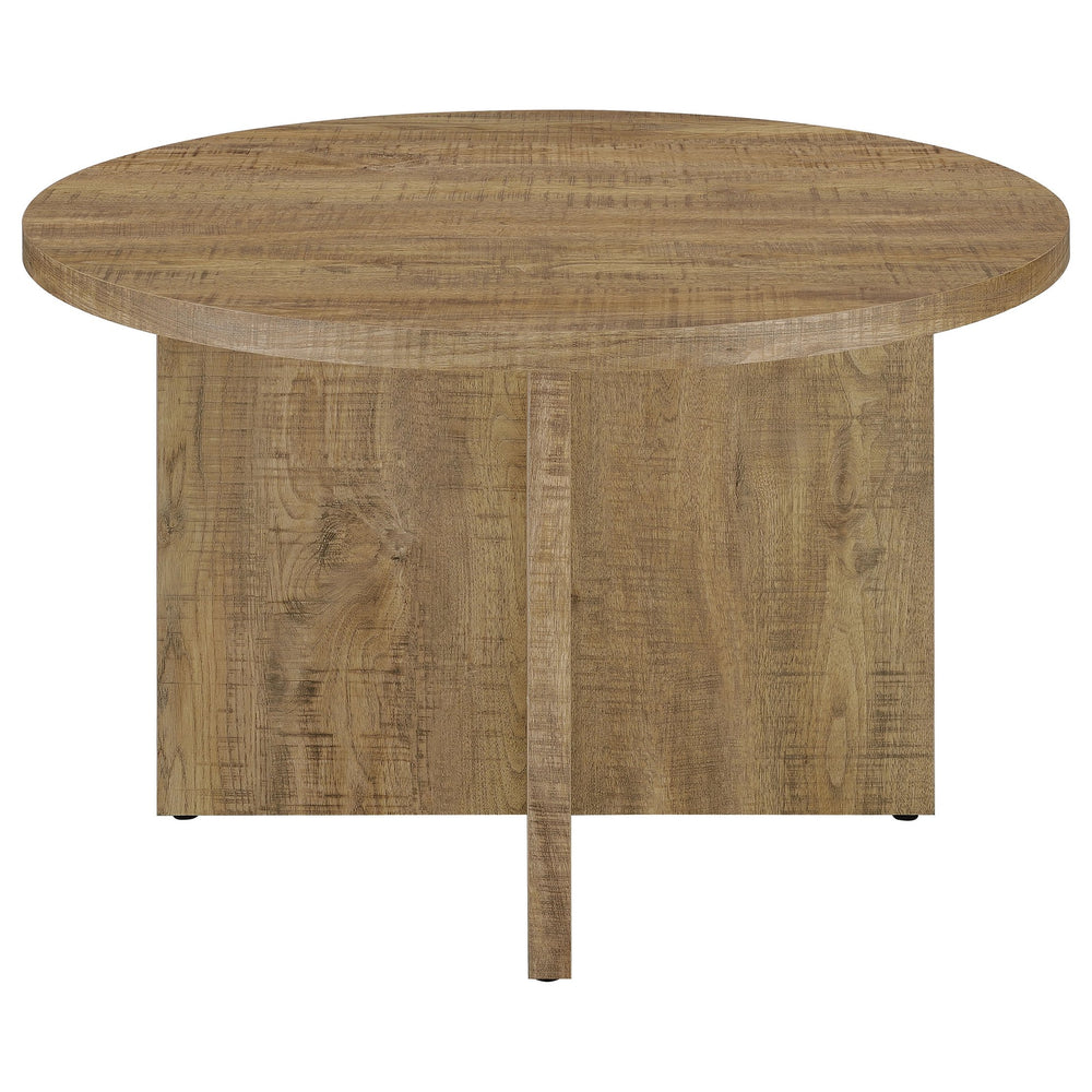 English Elm Larrabee Mango Round Dining Table - Modern Rustic Design With Geometric Base For Stylish Entertaining B062P353241