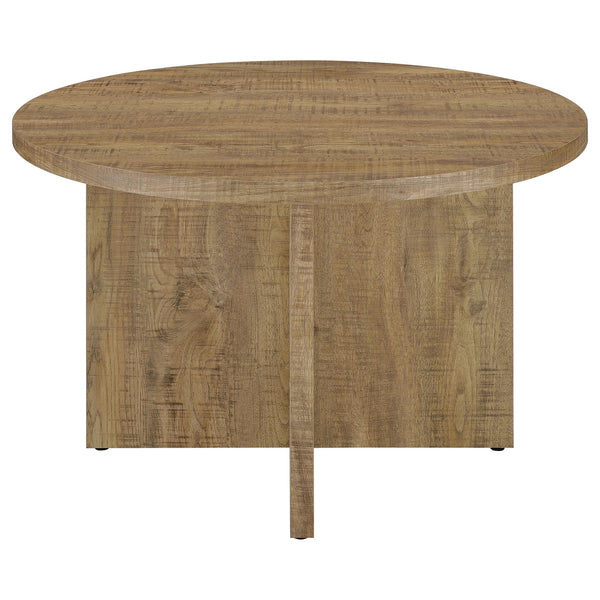 English Elm Larrabee Mango Round Dining Table - Modern Rustic Design With Geometric Base For Stylish Entertaining B062P353241