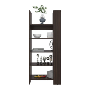 English Elm Bookcase, 5-Shelf Dark Walnut Engineered Wood Tall Organizer – Sturdy Modern Display Storage 67.3"H x 28.6"W x 15.3"D B097P369421