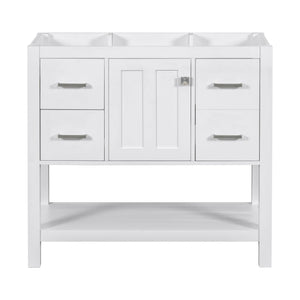 English Elm [cabinet Only] 36 Inch White Bathroom Vanity Oak Build with Usb Port and Open Shelf WF306444AAK