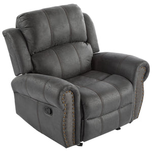 English Elm Christopher Knight Home® - 40.75" Wide Suede Manual Glider Recliner Chair with Rolled Arms, Microfiber Comfort & Infinite Positions Slate N763P264499E