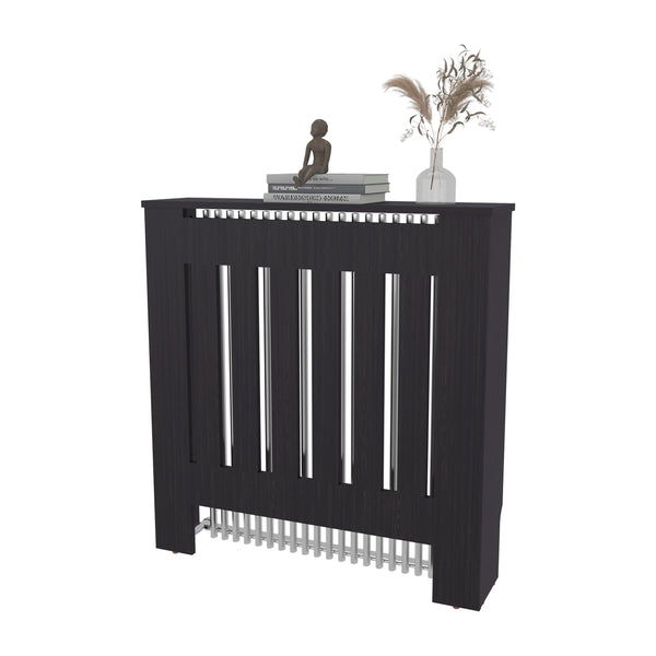 English Elm Radiator Cover Cabinet with Open Shelf Slim White Engineered Wood Hallway Storage B097P350328