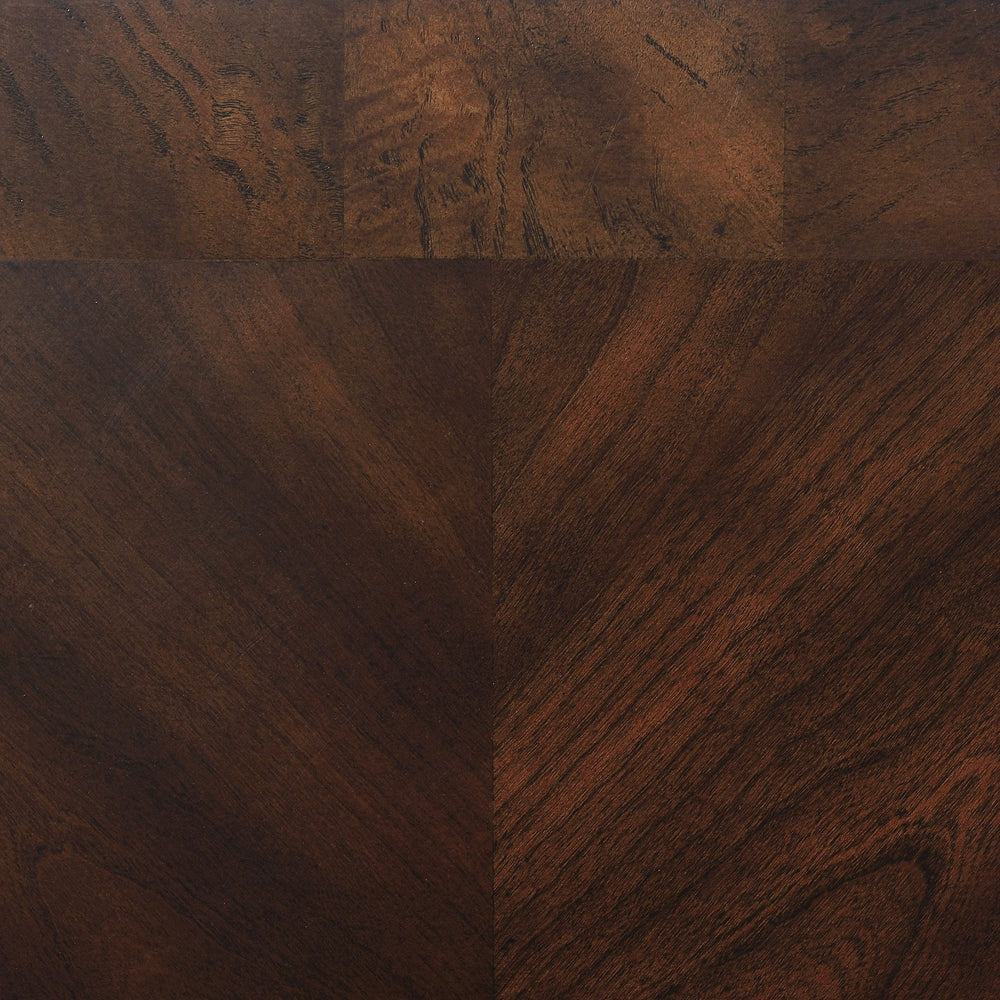 English Elm Bianca Merlot 2-Shelf Glass Top Coffee Table with Cherry Veneer Finish, Spacious Display & Warm Elegance B062P328727