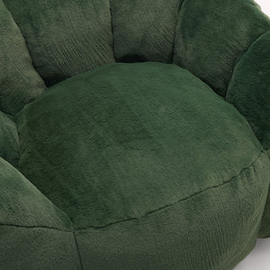 English Elm Lotus Floor Bean Bag Sofa Memory Foam Filled with Pull Ring for Living Room Bedroom Green W2311P434596