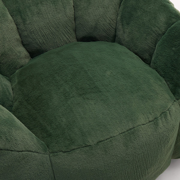 English Elm Lotus Floor Bean Bag Sofa Memory Foam Filled with Pull Ring for Living Room Bedroom Green W2311P434596