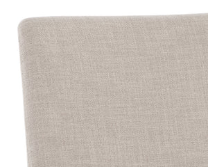 Sunpan Rosine Dining Chair Set of 2 - Elegant Effie Flax Fabric with Light Brown Solid Birch Wood Legs