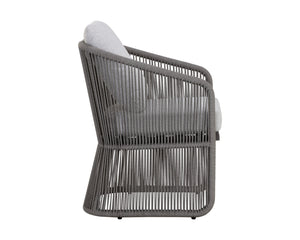 Sunpan Allariz Dining Armchair – Modern Outdoor Seating with UV-Resistant Fabric and Durable Aluminum Frame Warm / Gracebay Light Grey
