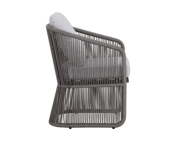 Sunpan Allariz Dining Armchair – Modern Outdoor Seating with UV-Resistant Fabric and Durable Aluminum Frame Warm / Gracebay Light Grey