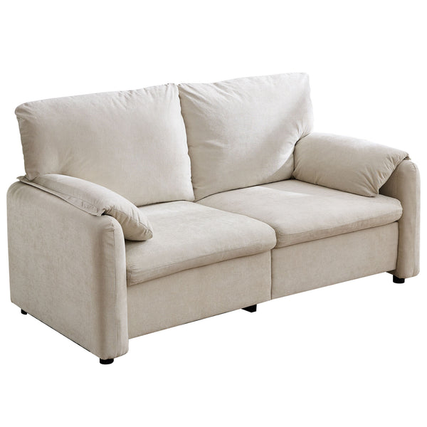 English Elm 800lbs Chenille Loveseat Sofa with Down Fill Cloud Comfort for Living Room or Bedroom W1521P499766