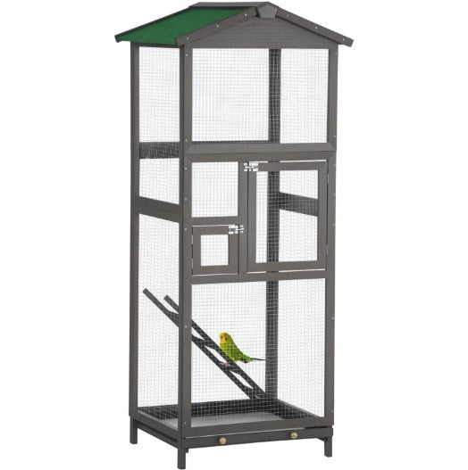 English Elm Indoor Outdoor Fir Wood Aviary Cage with Pull Out Tray Uv Resistant Bird House T3971P423731