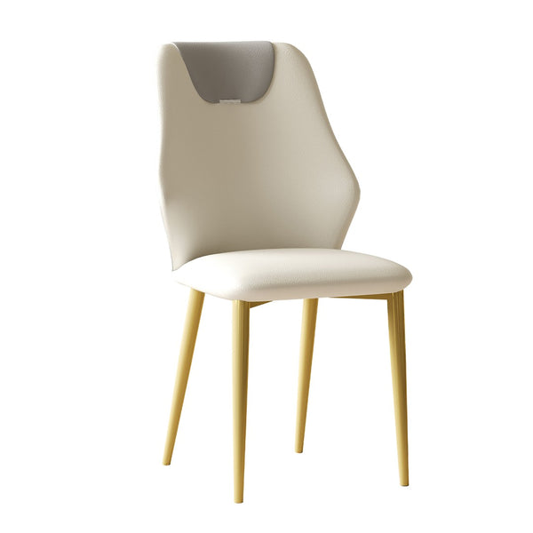 English Elm Set Of 2 Elegant Dining Chairs With Ergonomic Design, Pu Leather Seats, Gold-Plated Legs & Comfort W509P375684-GIGA