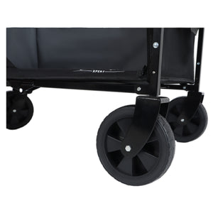 English Elm All-in-one Folding Camping Wagon with Bench Seating Storage and Pet Tether Outdoor Black+ Gray W2932P312713