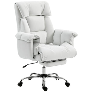 English Elm Reclining High Back Desk Chair with Flannel Cushioning and Extendable Footrest T3971P440170