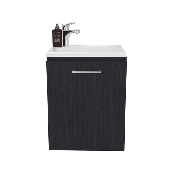 English Elm Summit Floating Wall Mount Vanity Cabinet Matte Finish Modern Bathroom Storage Black B092P439899