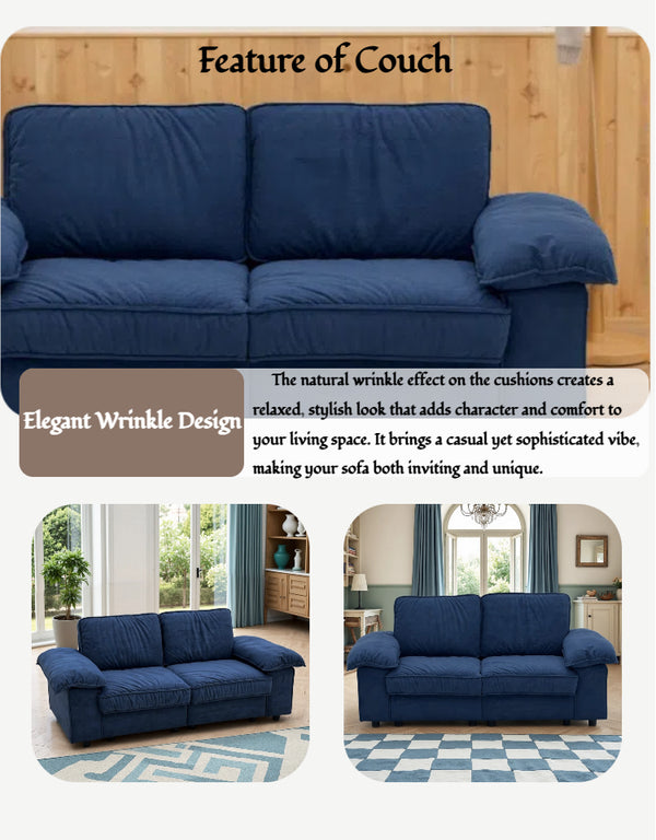 English Elm Fx-P20M-2S-Rb Contemporary Blue 2-Seat Loveseat Sofa With Hidden Storage For Small Spaces & Style W576S00235