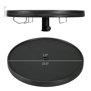 English Elm Outsunny 23.5" Portable Beach Umbrella Table Tray With Wine Holders, Towel Rack For Pool & Patio W2225P174216-GIGA