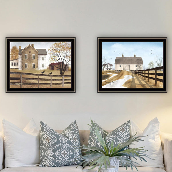 English Elm Trendy Decor 4u Billy Jacobs Rural Barn Framed Art Set Farmhouse Living Room B067P254079